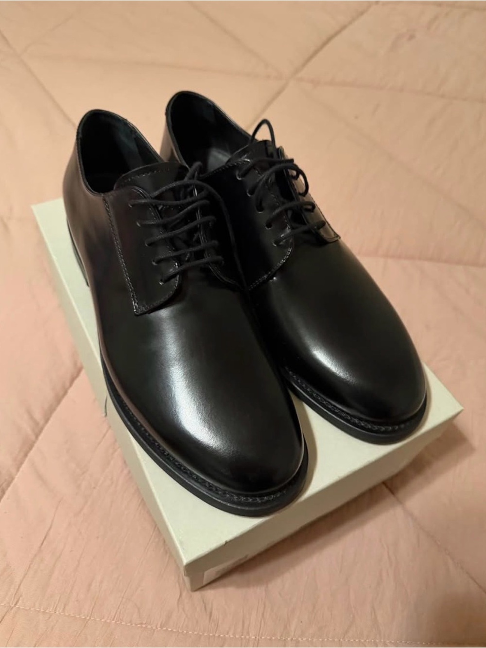 COS Black Leather Derby Shoes for women